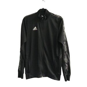 ADIDAS-MEN LIGHT WEIGHT BLACK TRACK ZIPUP POCKETS SWEATER JACKET SIZE SMALL